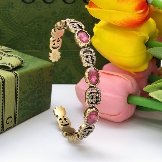 Gucci GG Pattern Fashion Bangle Brass Material