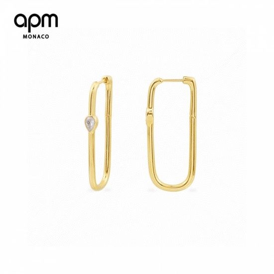 Apm monaco Geometric Golden Sailor Stone Earrings
