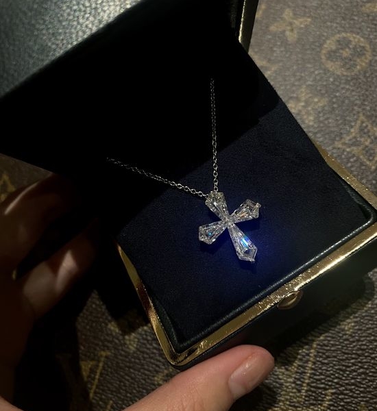 Graff Cross Cut Diamond Necklace Jewelry