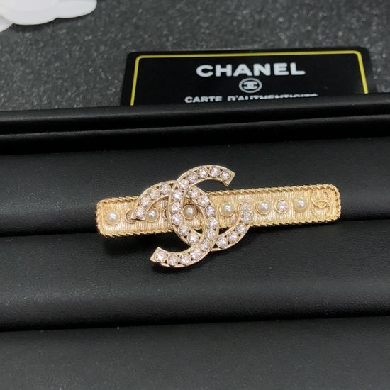 Chanel Rhinestone Letter Decor Hair Clip
