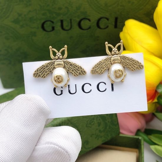 Gucci Crystal Embellished Bee Stud Earrings