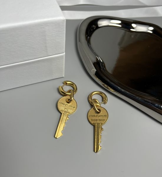 Balenciaga Key Shape Decorative Drop Earrings