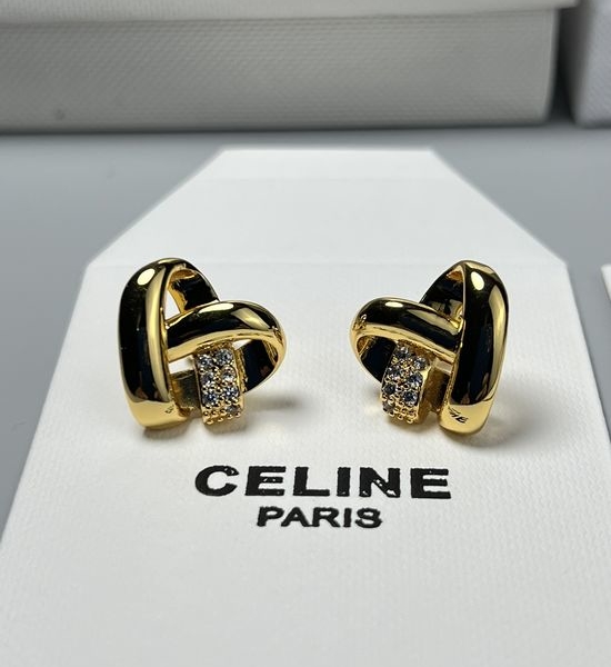 Celine Cubic Zirconia Heart Stud Earrings