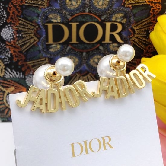 Christian Dior CD Smooth Pearl Stud Earrings Hypoallergenic