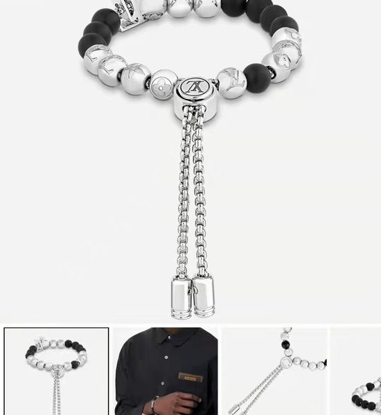 Louis Vuitton LV Adjustable Black Beaded Bracelet