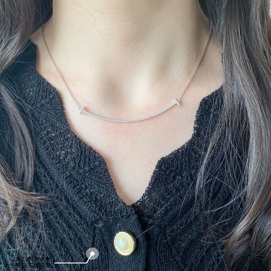 Tiffany & Co. Large Diamond Smile Pendant Necklace