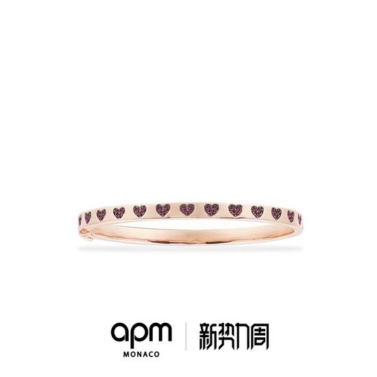 Apm monaco Red Crystal Heart Circular Bangle