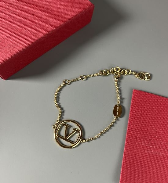 Valentino Adjustable Logo Charm Bracelet