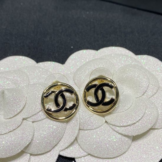 Chanel Classic Round Brass Earrings