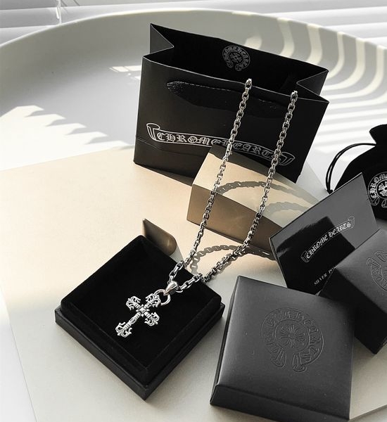 Chrome Hearts Flame Cross Pattern Thick Chain Necklace