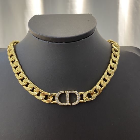 Christian Dior CD Elegant Adjustable Chain Pendant Necklace