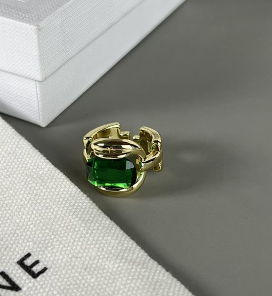 Celine Vintage Emerald Open Ring