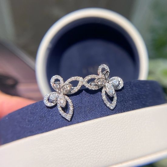 Graff Phantom Butterfly Stud Earrings Stereo Diamond Jewelry