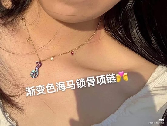 Swarovski Gradient Seahorse Crystal Clavicle Necklace