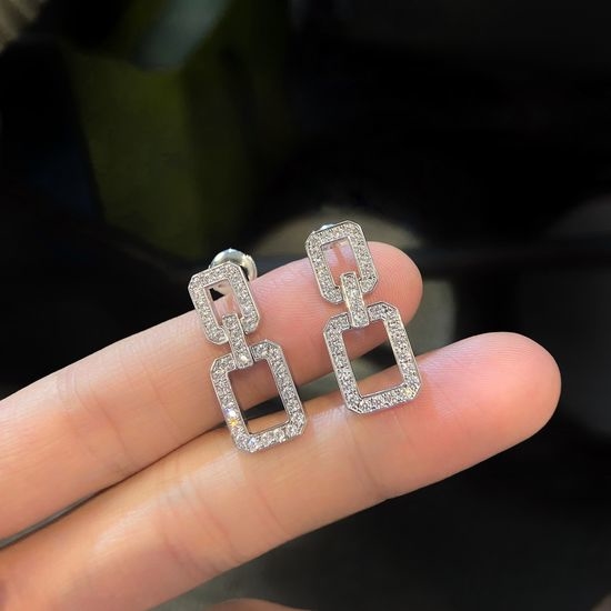 Harry Winston Diamond Inlaid Geometric Earrings