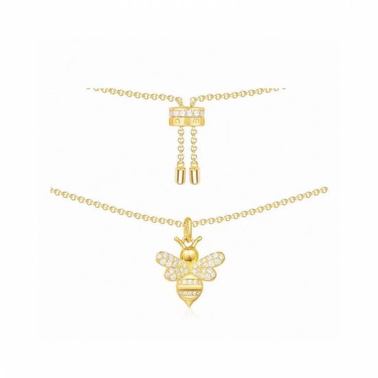 Apm monaco Zircon Inlaid Bee Pendant Adjustable Necklace