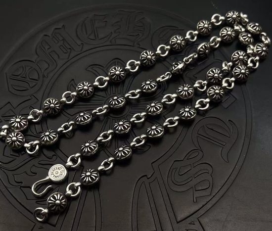 Chrome Hearts High Version Cross Flower Ball Necklace