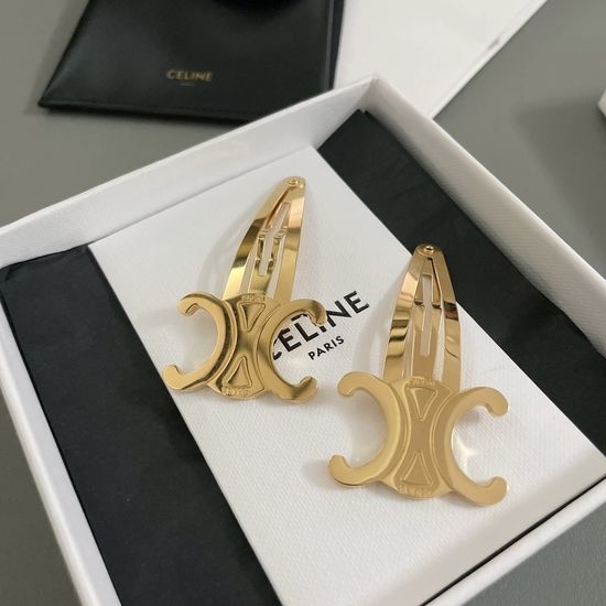 Celine Vintage Style Hair Clips Pair