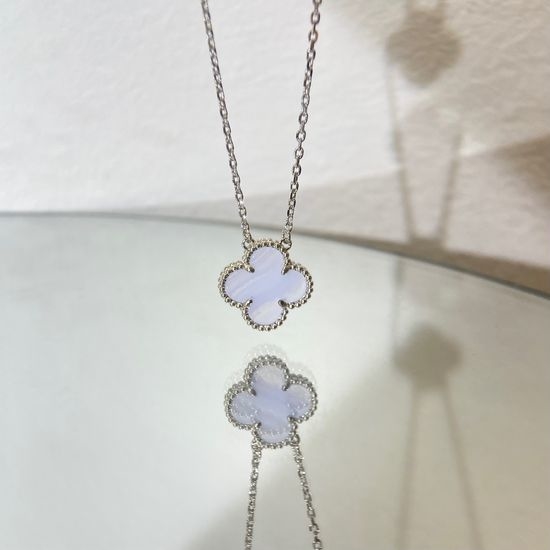 Van Cleef & Arpels VCA Purple Chalcedony Clover Necklace