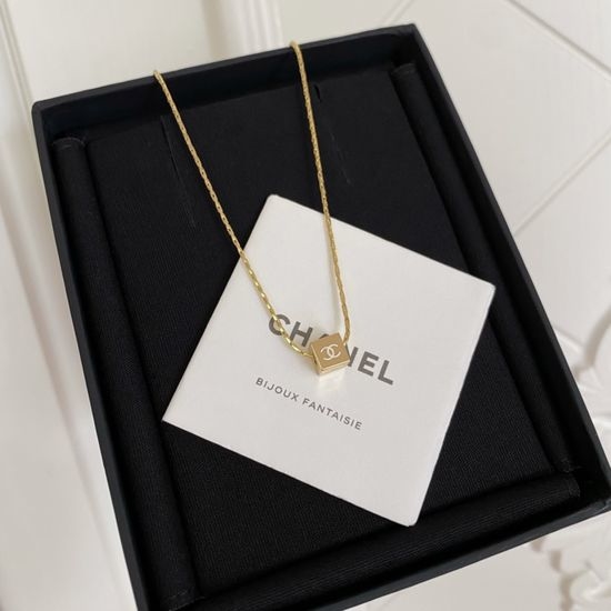 Chanel Vintage Square Pendant Necklace