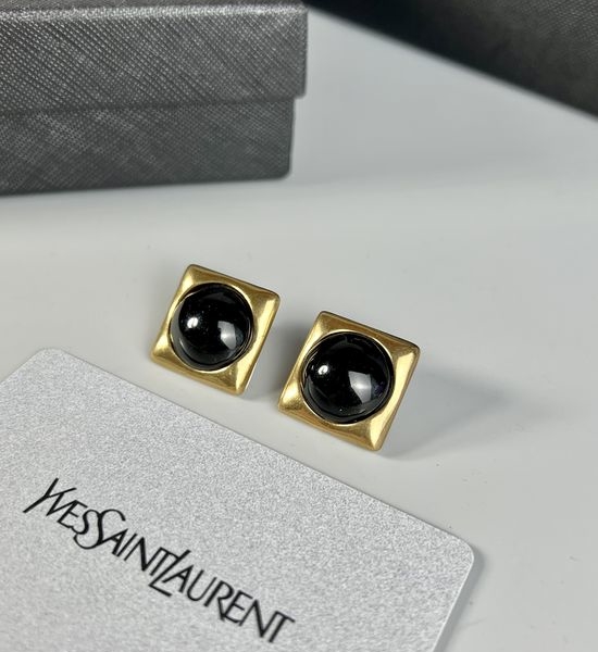 Yves Saint Laurent YSL Vintage Elegant Beaded Stud Earrings