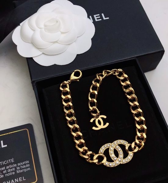Chanel Pearl Inlaid Double C Bracelet
