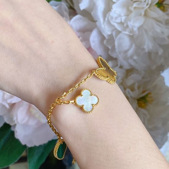Van Cleef & Arpels VCA Multi Gemstone Thick Chain Bracelet