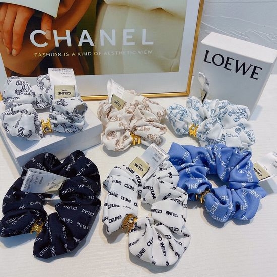Celine Printed Fabric Hair Tie Accessory