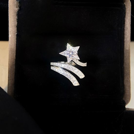 Chanel Paved Diamond Star Design Ring