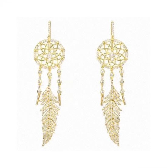 Apm monaco Dreamcatcher Feather Enamel Stud Earrings