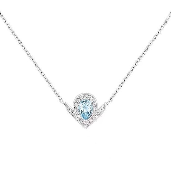 Chaumet Aquamarine Drop Pendant Necklace V Gold Material