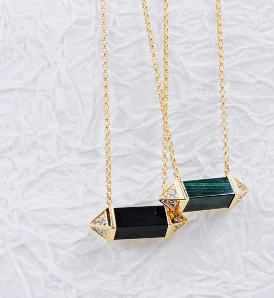 Cartier Color Block Geometric Pendant Necklace