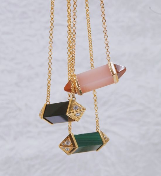 Cartier Rivet Decor Geometric Gem Necklace