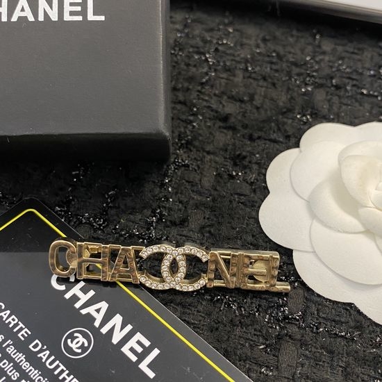 Chanel Elegant Letter Brooch with Diamond Double C Logo