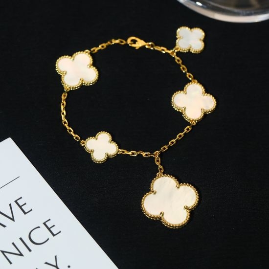 Van Cleef & Arpels VCA Natural Mother of Pearl Clover Bracelet