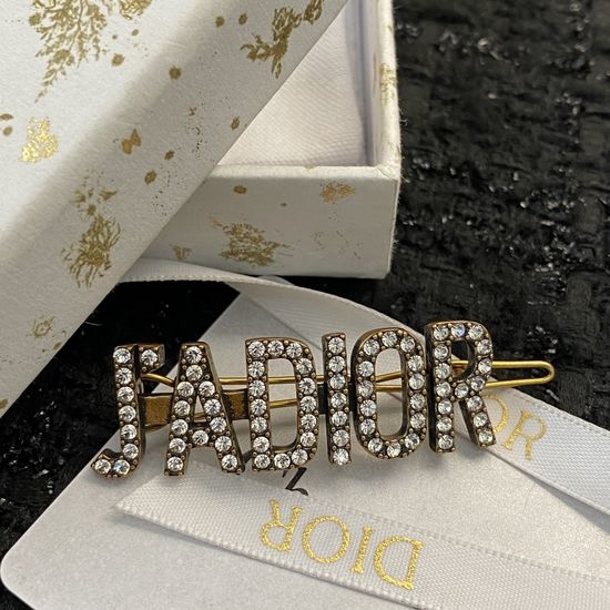 Christian Dior CD Classic Shiny Metal Hair Clip