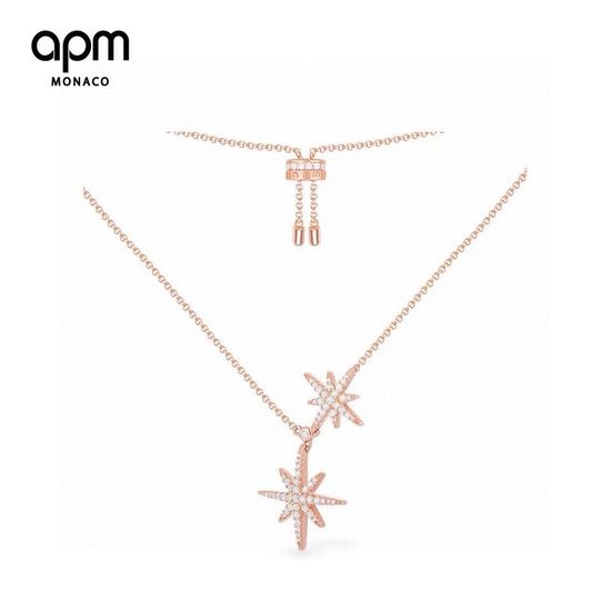 Apm monaco Two Tone Double Meteor Pendant Necklace