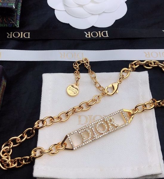Christian Dior CD Classic Copper Chain Necklace