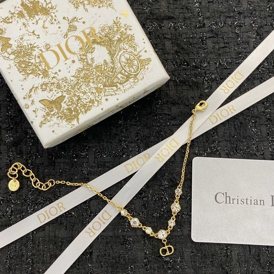 Christian Dior CD Rhinestone Charm Bracelet