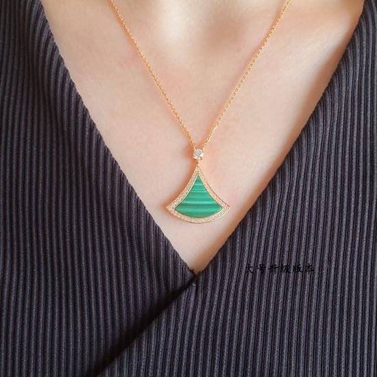 Bvlgari Mother-of-Pearl Fan-Shaped Pendant Necklace