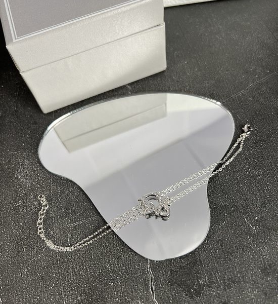 Christian Dior CD Vintage Double Chain Logo Bracelet