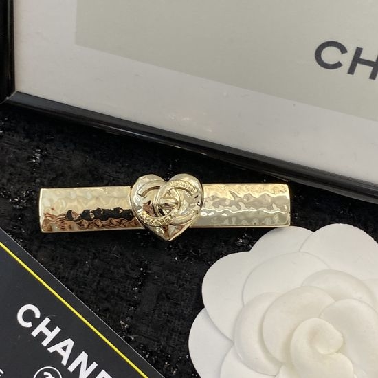 Chanel Embossed Heart Shape Hair Clip