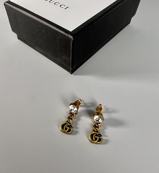 Gucci Vintage Pearl Diamond Stud Earrings