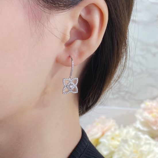 De Beers Full Diamond Lotus Earrings