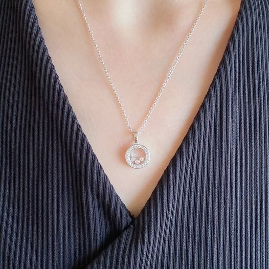 Chopard Round Full Diamond Moving Necklace Elegant Design