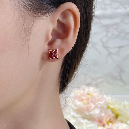 Louis Vuitton LV Square Flower Mother of Pearl Stud Earrings