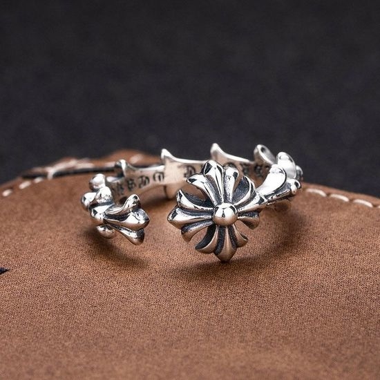 Chrome Hearts Vintage Cross Pattern Adjustable Sterling Silver Ring