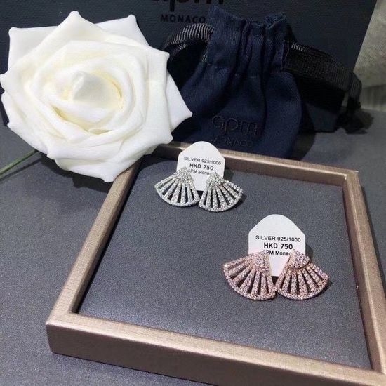 Apm monaco Fan Shaped Stud Earrings Two Colors