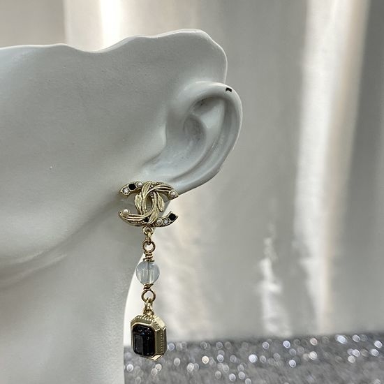 Chanel Vintage Gem Drop Earrings