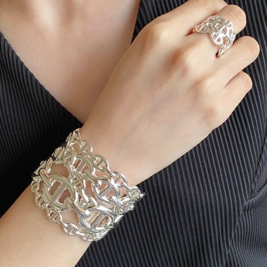 Hermes Classic Pattern Open Bangle